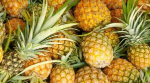 Избегайте покупки ананасов, зеленых у основания. Выберите тот, который имеет хотя бы оранжевую окраску или желтоватый оттенок